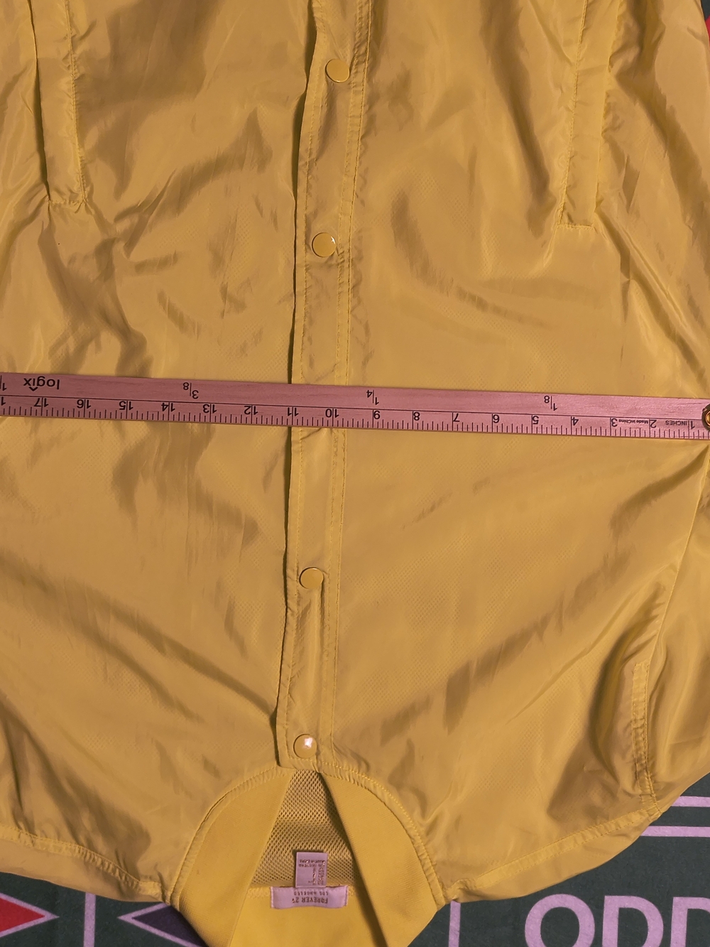 Forever 21 Neon Yellow Windbreaker Jacket Women’s S Lightweight Snap Front - Picture 10 of 16